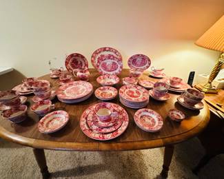 Beautiful Red Transfer Ware Made by Wood and Sons