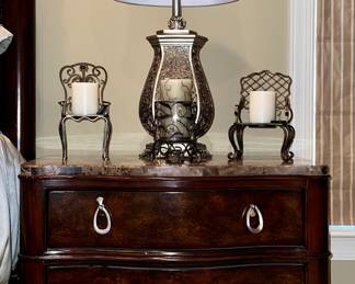 Night stand (pair) with burlwood