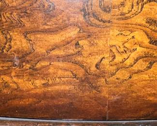 Surface view of night stand's burlwood