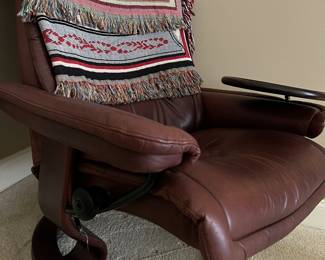 Side view of leather chair