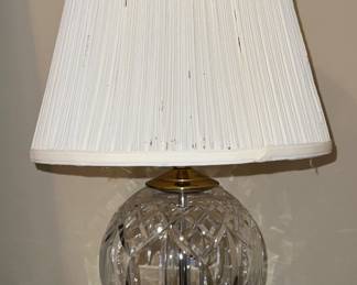 Waterford Lismore crystal & Cresent brass table lamp