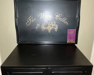 Alternate view of tray standing on cabinet