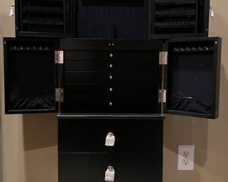 Interior view of jewelry armoire