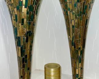 Mosaic vases with candle