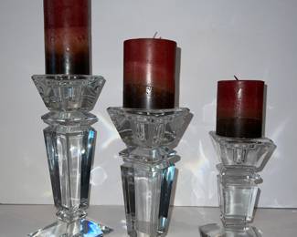Modern crystal candle holders with candles