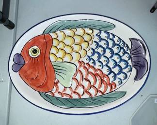 Pescada hand painted fish platter