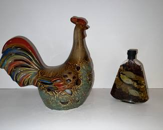 Decorative candle holder and herb bottle