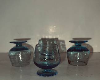 Vintage etched small stemware