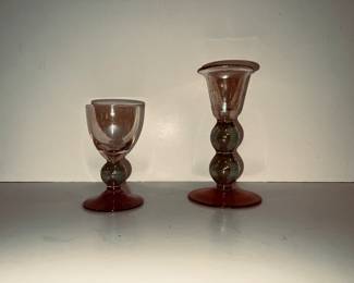 Krosnos crystal: wine glasses; candle holder