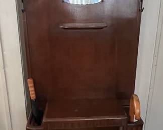 **PRE-SALE**                                                                             
 Wooden Hall Stand, C. 1920's                                                    
 69" Tall, 28" Long, 11" Wide