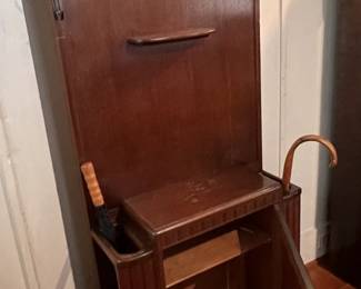 **PRE-SALE**                                                                             
 Wooden Hall Stand, C. 1920's                                                    
 69" Tall, 28" Long, 11" Wide