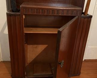 **PRE-SALE**                                                                             
 Wooden Hall Stand, C. 1920's                                                    
 69" Tall, 28" Long, 11" Wide