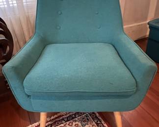 Two Linon Reid Blue Accent Chair                                 30.75"D x 27.5"W x 32.25"H