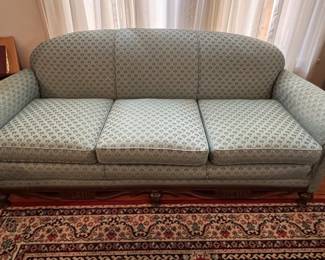 Beautiful Re-Upholstered Solid Wood Frame 1940s Sofa