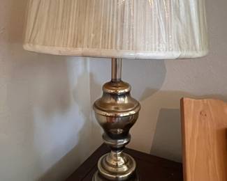 Two Brass Lamps w/Shades