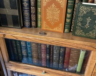 Leather bound books.