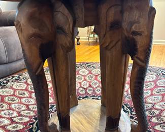 Hand Carved Elephant Table