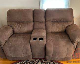 Suede Powered Loveseat