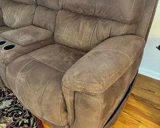 Suede Powered Loveseat