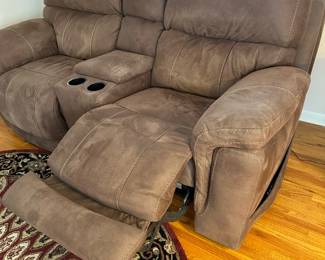 Suede Powered Loveseat