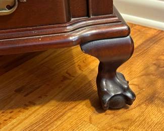 Antique Claw Foot Secretary Desk with Original Wavy Glass