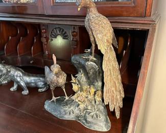 Chinese Bronze Peacock Sculpture