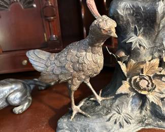 Chinese Bronze Peacock Sculpture