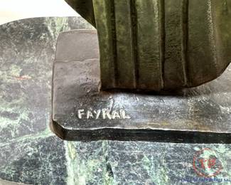 Bronze Art Deco Dancer Sculpture after FAYRAL (Pierre Le Faguays)