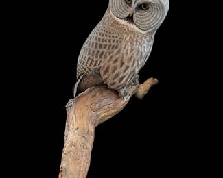 Original Hand Carved Great Gray Owl by PAUL A. JOHNSGARD