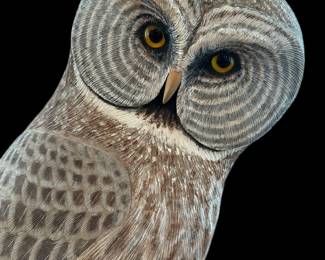 Original Hand Carved Great Gray Owl by PAUL A. JOHNSGARD