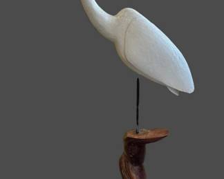 Original Hand Carved Great Egret by PAUL A. JOHNSGARD