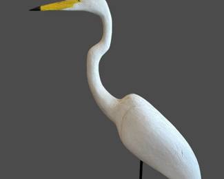 Original Hand Carved Great Egret by PAUL A. JOHNSGARD