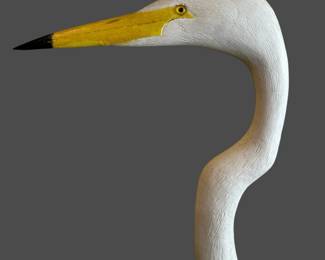Original Hand Carved Great Egret by PAUL A. JOHNSGARD