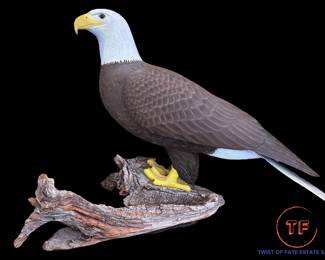 Original Hand Carved Bald Eagle by PAUL A. JOHNSGARD - Previously on Display National Bank of Commerce in Lincoln Nebraska