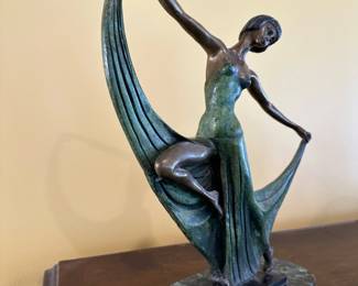 Bronze Art Deco Dancer Sculpture after FAYRAL (Pierre Le Faguays)