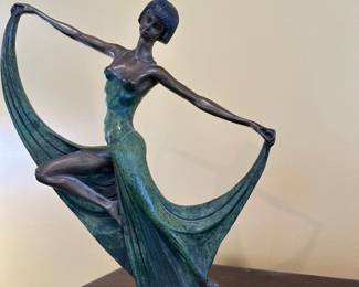 Bronze Art Deco Dancer Sculpture after FAYRAL (Pierre Le Faguays)