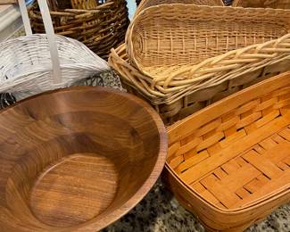 Walnut bowl & baskets