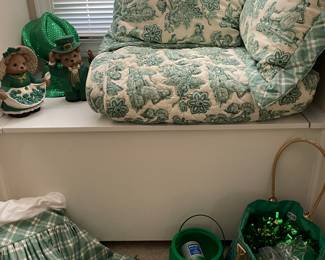 Custom made bedding & St Patrick's Day decor 