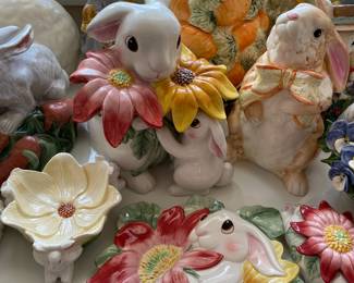 Fitz & Floyd rabbits cookie jars