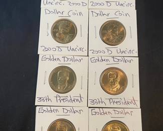 2000D Uncirculated Sacagawea Presidents Golden Dollar Coins