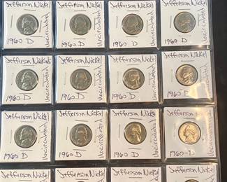 A Sheet Of 1960 D Uncirculated Jefferson Nickels 