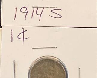 Two 1914 S Lincoln Pennies