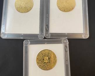 Three Empire Mint 24kt Plated President Coins