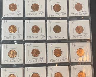 US 1960 D Circulated Small Date Pennies