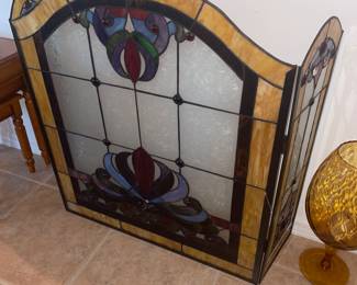 Stained Glass Fireplace Screen
