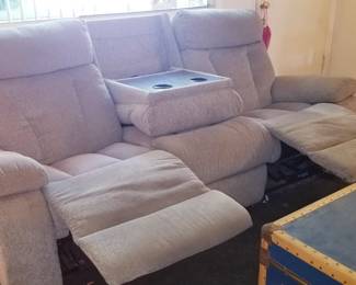 Reclining grey Sofa $75 - Saturday 