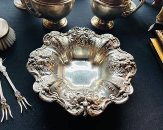 Sterling silver Francis the first dish. 