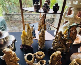 Vintage soapstone statues. 