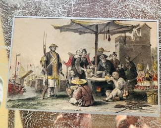 ANTIQUE AND ORIGINAL
HAND TINTED
"CHINESE SCENIC"
BY Thomas ALLOM , PUBLISHED in PARIS FRANCE