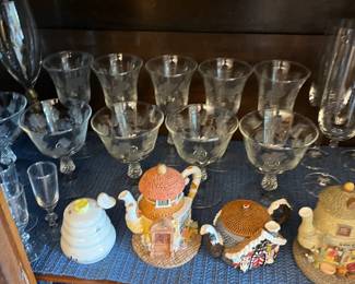 Large collection of vintage glassware, and miniature teapots too